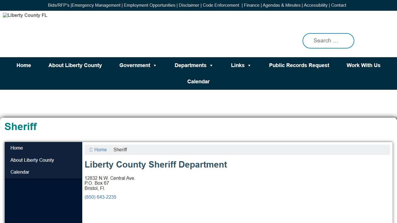 Sheriff – Liberty County FL