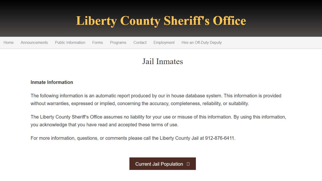 Jail Inmates - Liberty County Sheriff's Office